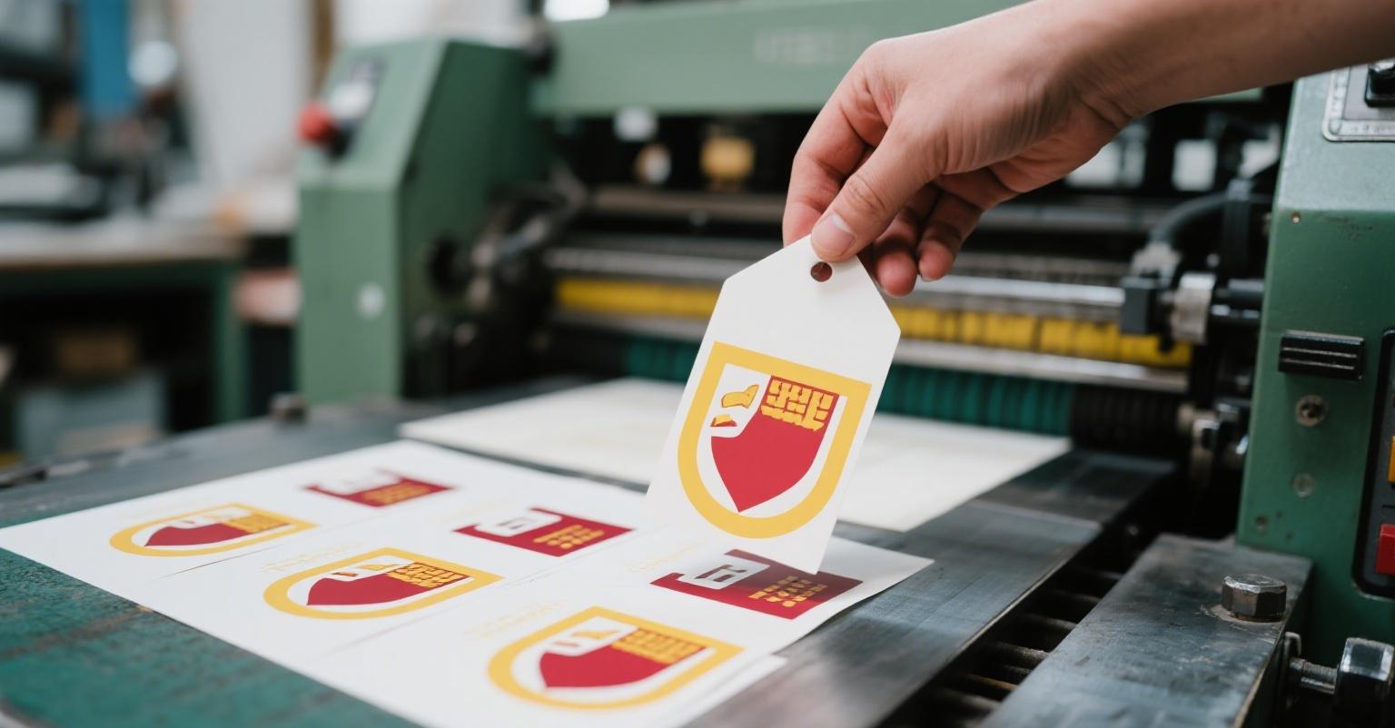 Hang tag printing process in workshop